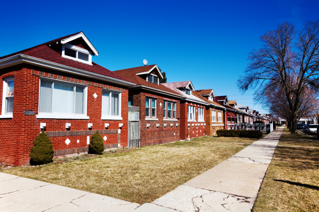 Residential homes on a Berwyn IL neighborhood street