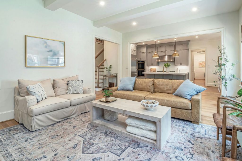 Clean living room inside a Berwyn single-family home
