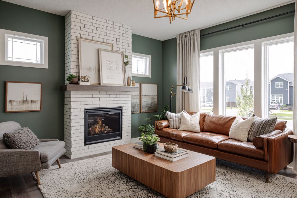 Lived-in living room in a Berwyn, IL home with natural light