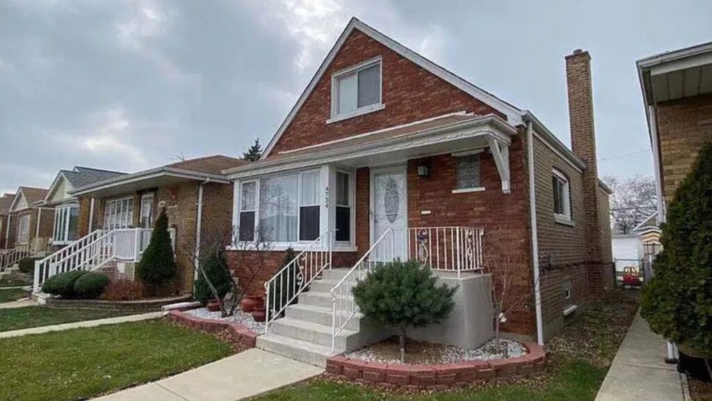Rental decision Berwyn Cicero homeowner considering whether to sell Canva search keywords: Chicago brick bungalow homeowner house decision rental property
